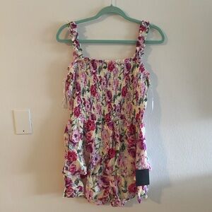 Lulus Floral Sleeveless Romper Dress